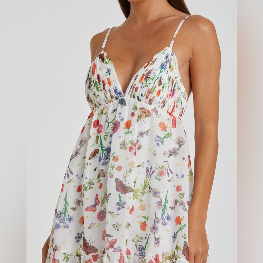 ✔️#25 BNWT MAC DUGGAL Butterfly Ruffle Hem Mini Dress #70197